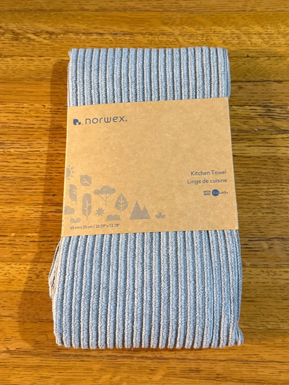 Norwex Kitchen Towel Graphite Channel Texture NWT